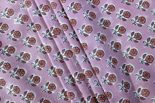 Pink_Cotton_Traditional_Floral_Hand_Block_Print_Unstiched_Material_For_Men's_Kurta_Shirts_&_Women's_Kurti_and_Other_Dress_Material