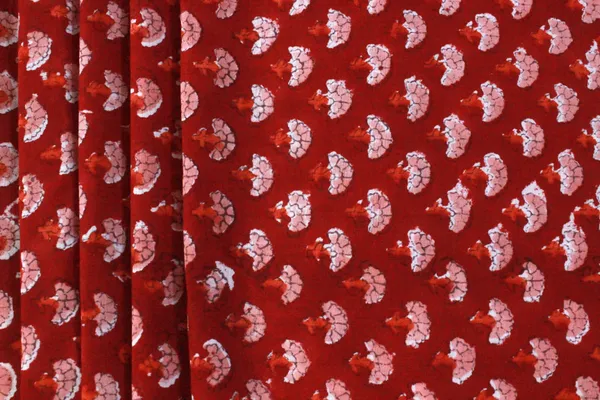 Red_Cotton_Traditional_Floral_Hand_Block_Print_Unstiched_Material_For_Men's_Kurta_Shirts_&_Women's_Kurti_and_Other_Dress_Material|1401