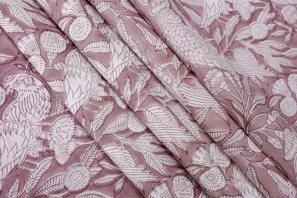 Pink_Cotton_Traditional_Floral_Hand_Block_Print_Unstiched_Material_For_Men's_Kurta_Shirts_&_Women's_Kurti_and_Other_Dress_Material