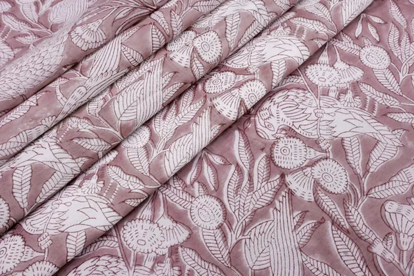 Pink_Cotton_Traditional_Floral_Hand_Block_Print_Unstiched_Material_For_Men's_Kurta_Shirts_&_Women's_Kurti_and_Other_Dress_Material