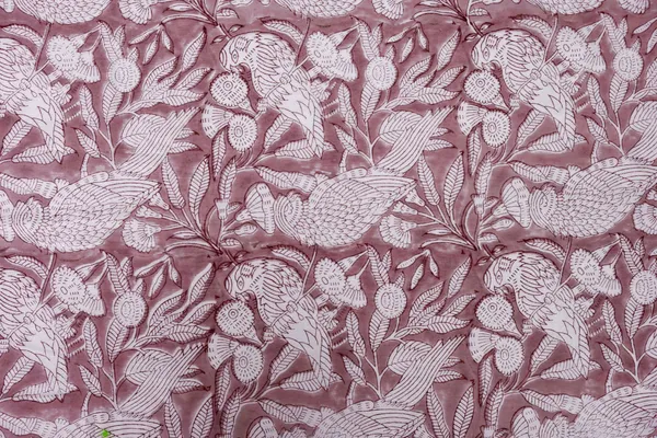 Pink_Cotton_Traditional_Floral_Hand_Block_Print_Unstiched_Material_For_Men's_Kurta_Shirts_&_Women's_Kurti_and_Other_Dress_Material