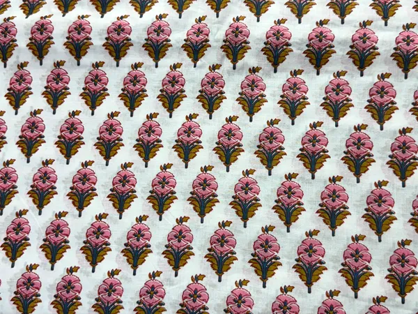 Pink_Cotton_Traditional_Floral_Hand_Block_Print_Unstiched_Material_For_Men's_Kurta_Shirts_&_Women's_Kurti_and_Other_Dress_Material