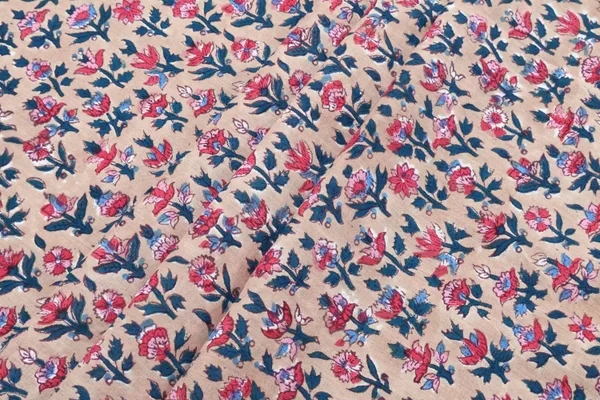 Brown_Cotton_Traditional_Floral_Hand_Block_Print_Unstiched_Material_For_Men's_Kurta_Shirts_&_Women's_Kurti_and_Other_Dress_Material