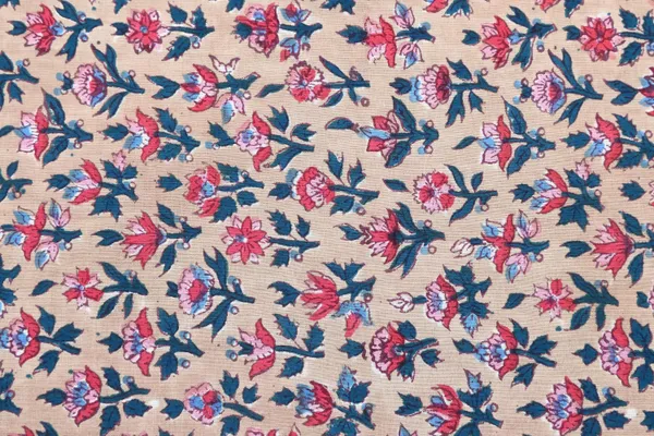 Brown_Cotton_Traditional_Floral_Hand_Block_Print_Unstiched_Material_For_Men's_Kurta_Shirts_&_Women's_Kurti_and_Other_Dress_Material