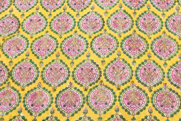 Yellow_Cotton_Traditional_Floral_Hand_Block_Print_Unstiched_Material_For_Men's_Kurta_Shirts_&_Women's_Kurti_and_Other_Dress_Material