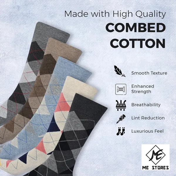 ME_STORES_Pack_Of_5_Pairs_Men_&_Boys_Combed_Cotton_Long_Full_Length_socks/Formal_Socks/Office_Socks/casual_(Free_Size)