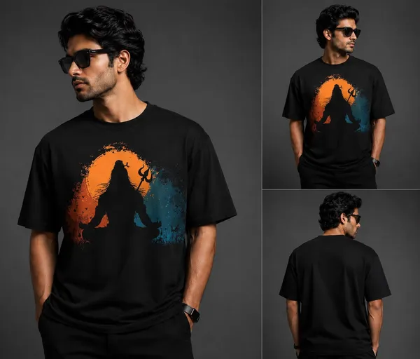 Goddess_Durga_Collage_Black_T-Shirt