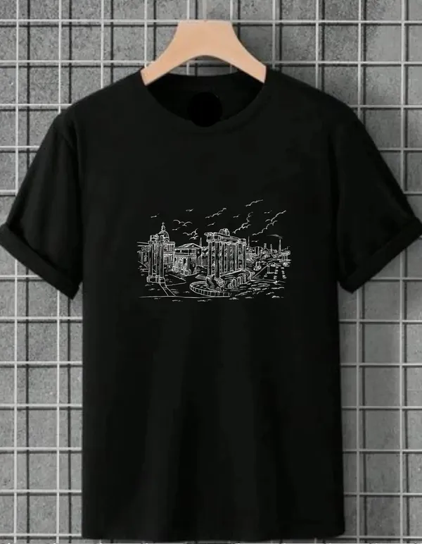Black_Cotton_Regular_Fit_T_Shirt_For_Unisex
