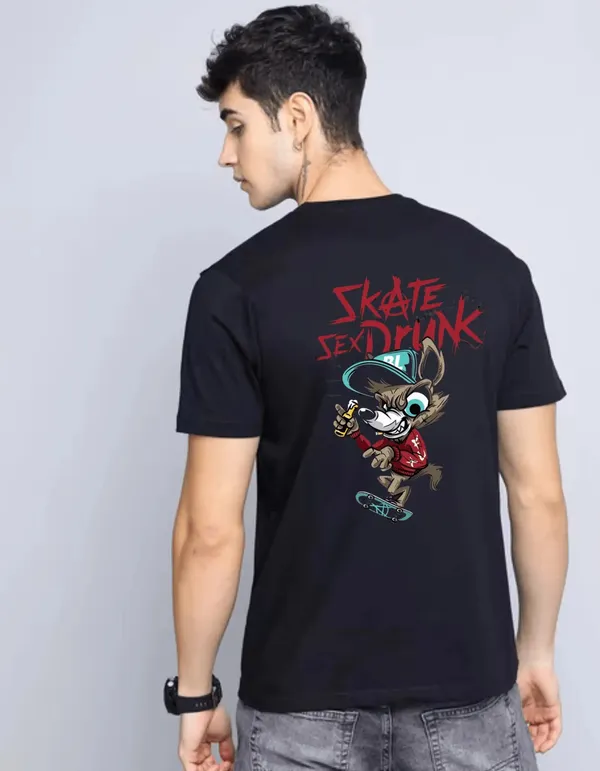 Black_Cotton_Regular_Fit_T_Shirt_For_Unisex