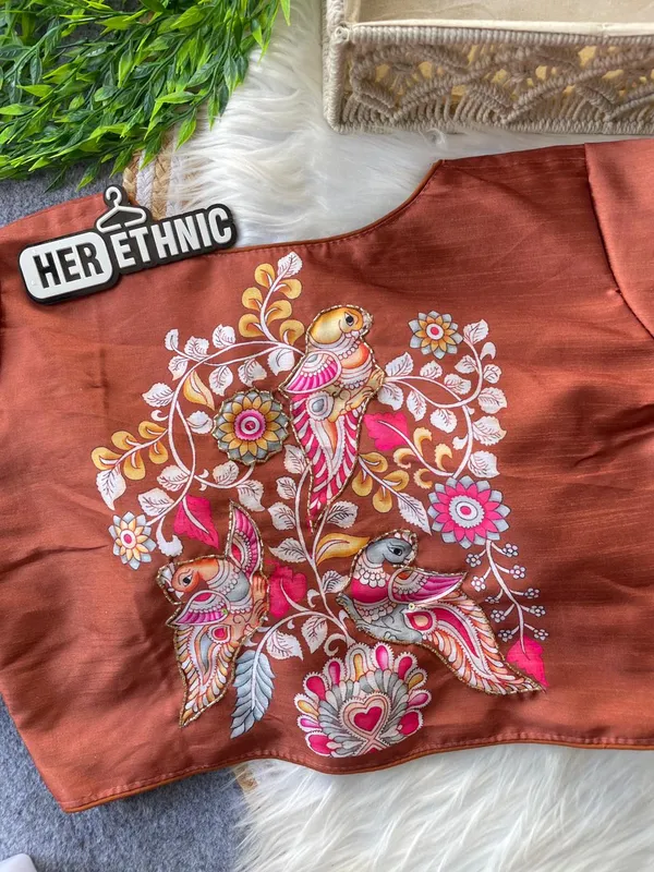 Boutique_Style_Printed_And_Handcrafted_Work_in_all_over_Front/Back_&_Sleeves_of_the_Blouse