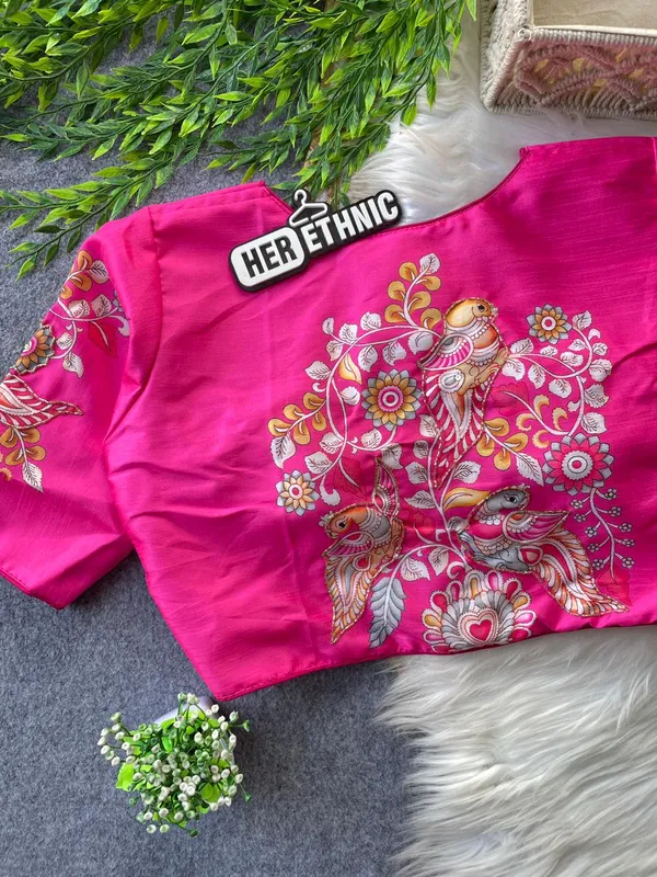 Boutique_Style_Printed_And_Handcrafted_Work_in_all_over_Front/Back_&_Sleeves_of_the_Blouse