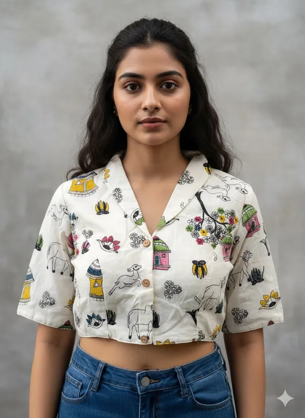 Khadi_Cotton_Multi-Thread_Embroidery_Collar_Neck_Blouse