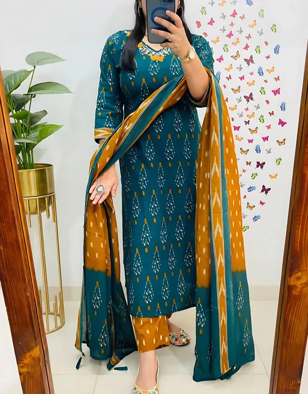 Pure_Cotton_Ikkat_Printed_Kurit_Set
