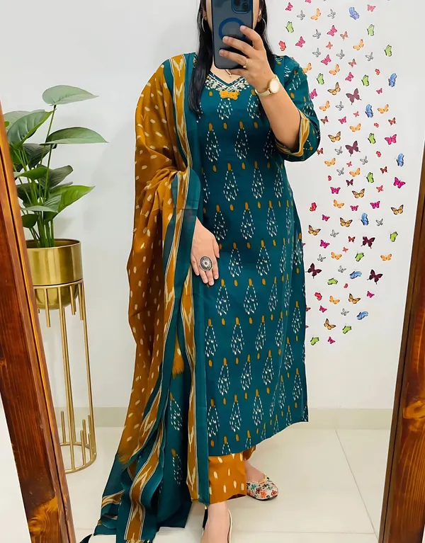 Pure_Cotton_Ikkat_Printed_Kurit_Set