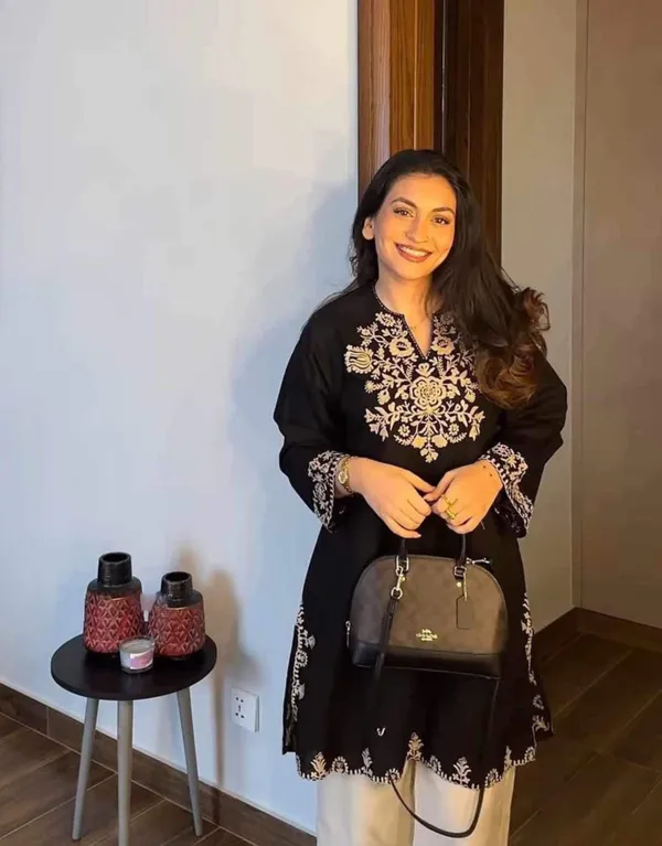 Raha_Short_Black_Embroidered_Kurta_with_pants