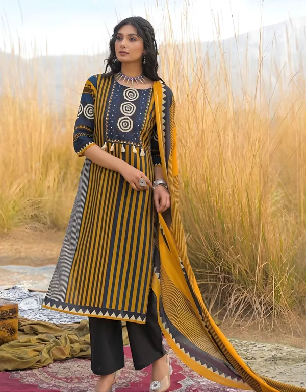 Nusrat_Yellow_Kutch_Blockprint_Kurta_Set