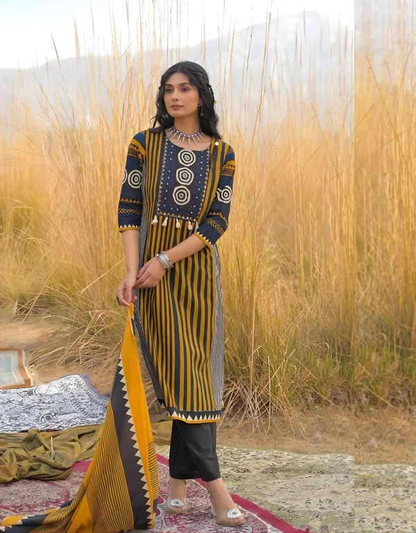 Nusrat_Yellow_Kutch_Blockprint_Kurta_Set