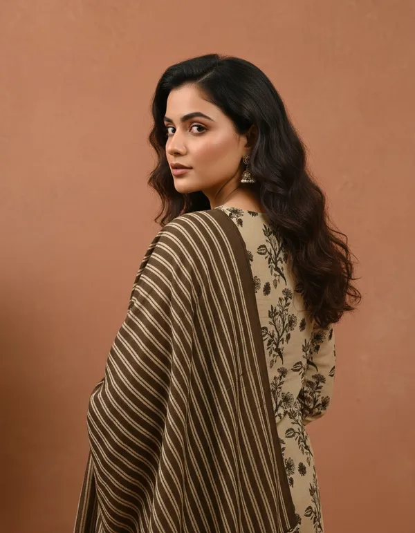 Poorvi's_Brown_Cotton_Kurta_Set