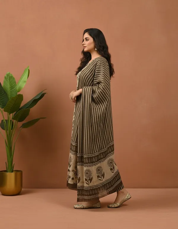 Poorvi's_Brown_Cotton_Kurta_Set