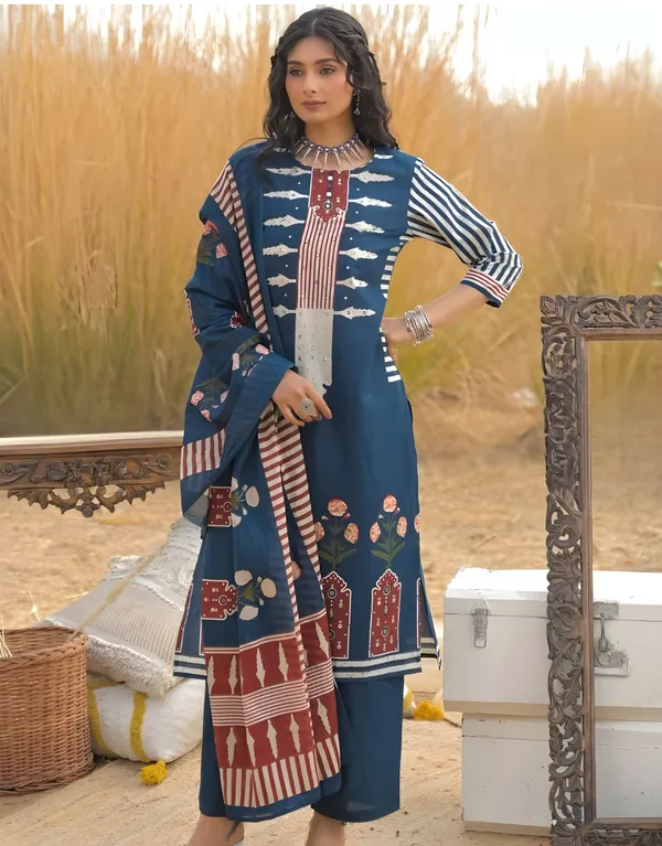 Ruhani_Printed_Pure_Cotton_Kurta_with_Trousers_With_Dupatta