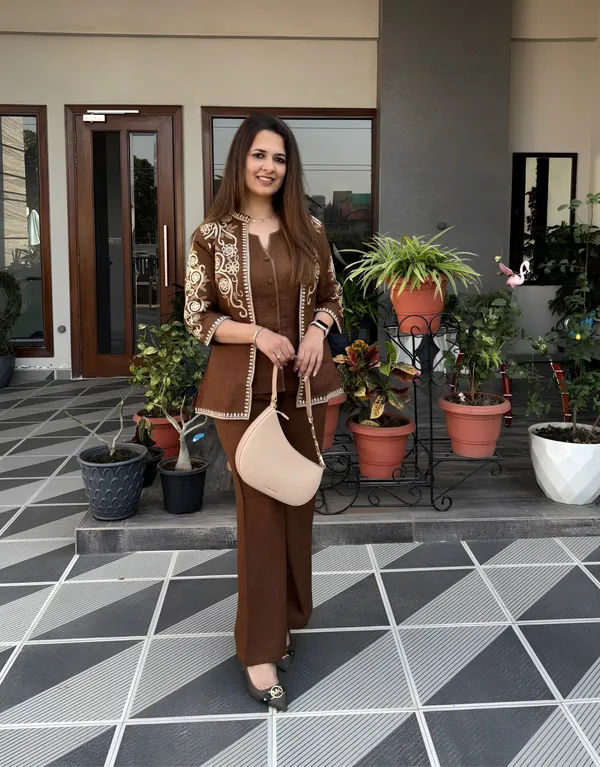 Women's_Brown_Cotton_Embroidered_3-Piece_Co-ords_Set