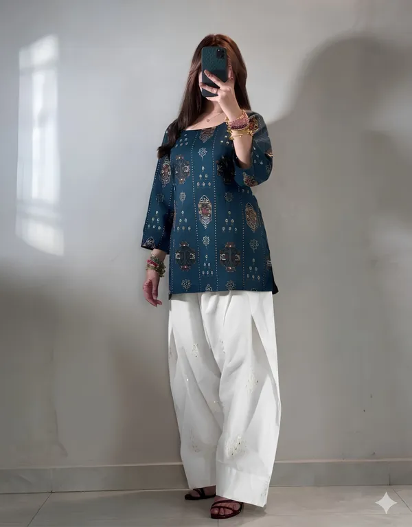 Women’s_Premium_Blue_Printed_2_Pc_Kurta_&_Palazzo_Set