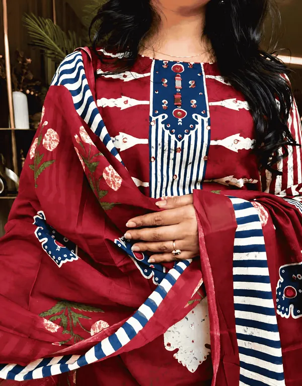Noor_Maroon_Printed_Kurta_With_Straight_Pant_&_Dupatta_Set