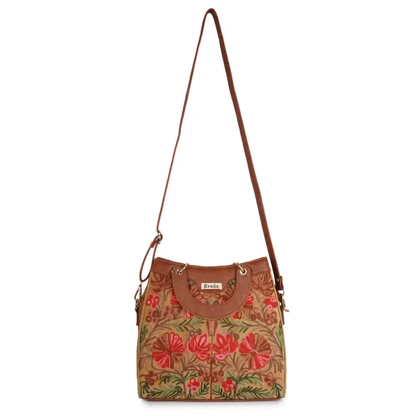 Beige_Leather_Gorgeous_Embrodeiry_Stylish_Design_Hobo_Handbag_For_Women