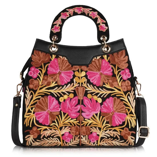 Black_Leather_Gorgeous_Embrodeiry_Stylish_Design_Hobo_Handbag_For_Women