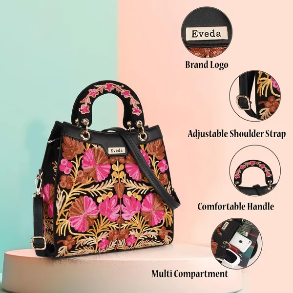 Black_Leather_Gorgeous_Embrodeiry_Stylish_Design_Hobo_Handbag_For_Women