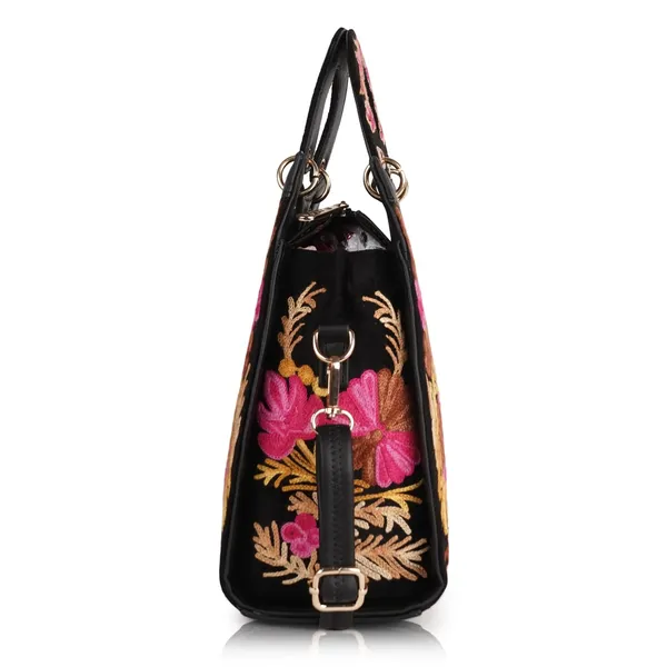 Black_Leather_Gorgeous_Embrodeiry_Stylish_Design_Hobo_Handbag_For_Women