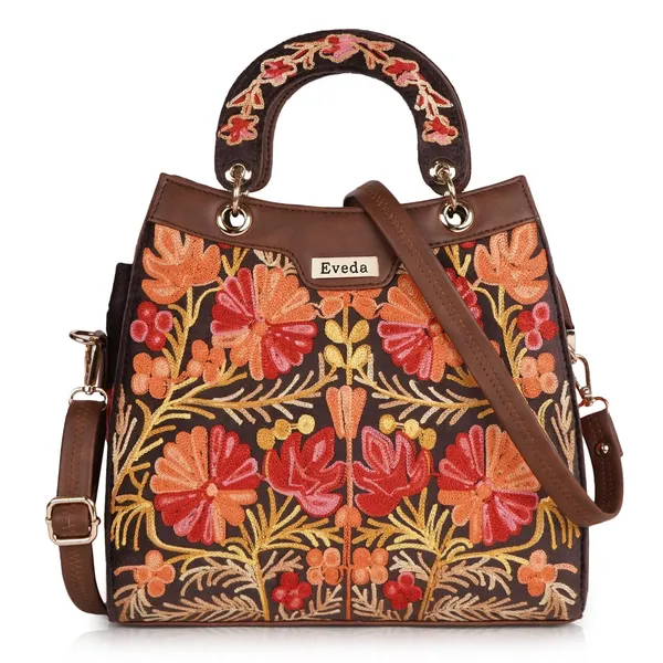 Brown_Leather_Gorgeous_Embrodeiry_Stylish_Design_Hobo_Handbag_For_Women