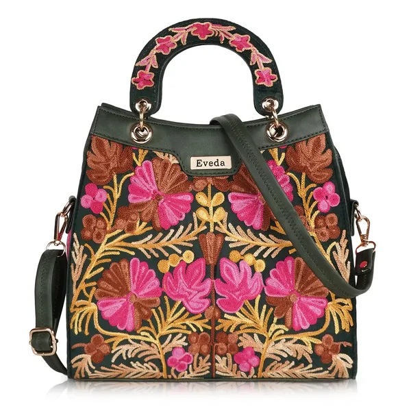 Green_Leather_Gorgeous_Embrodeiry_Stylish_Design_Hobo_Handbag_For_Women