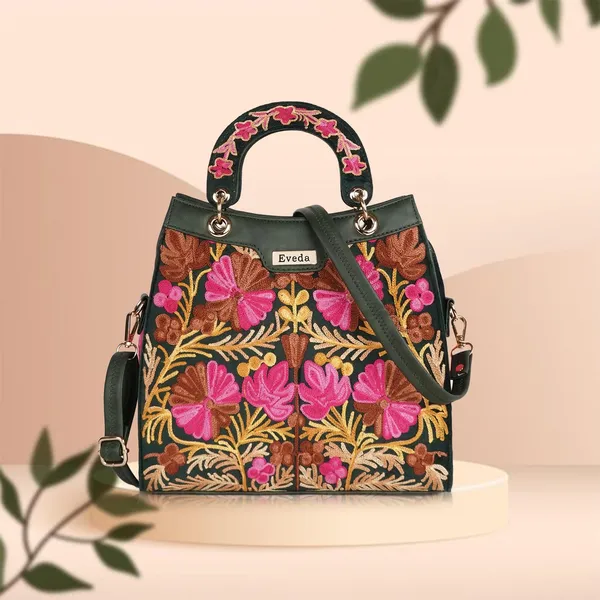 Green_Leather_Gorgeous_Embrodeiry_Stylish_Design_Hobo_Handbag_For_Women