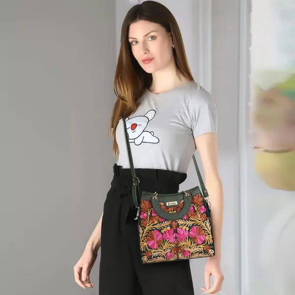 Green_Leather_Gorgeous_Embrodeiry_Stylish_Design_Hobo_Handbag_For_Women