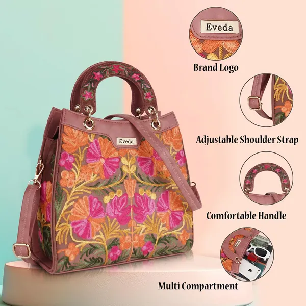 Pink___Leather_Gorgeous_Embrodeiry_Stylish_Design_Hobo_Handbag_For_Women