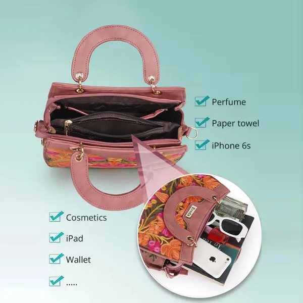Pink___Leather_Gorgeous_Embrodeiry_Stylish_Design_Hobo_Handbag_For_Women