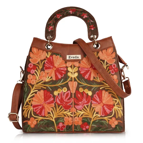 Tan___Leather_Gorgeous_Embrodeiry_Stylish_Design_Hobo_Handbag_For_Women