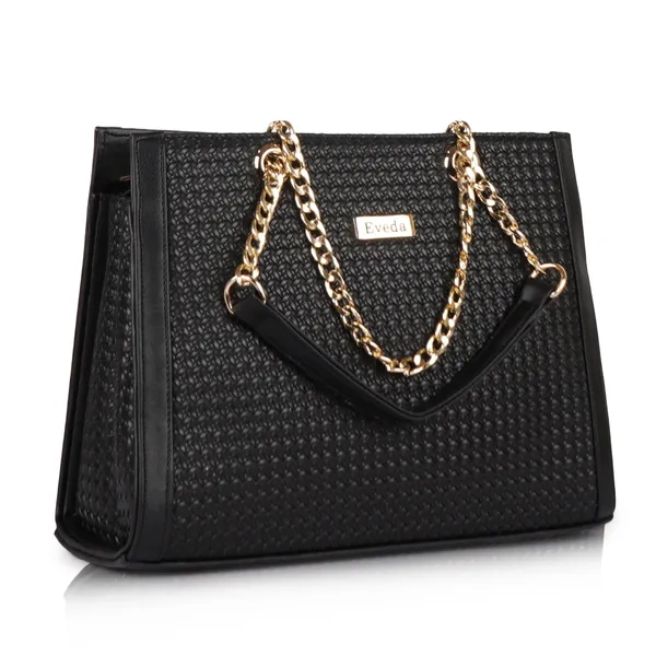 VEDA_Synthetic_Vegan_Leather_Classic_Chain_Strap_Top_Handle_Handheld_Shoulder_Crossbody_Water_Resistant_Handbag_For_Women