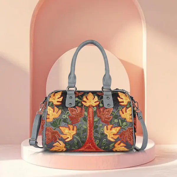 Green_Floral_Embroidered_Shoulder_Handbag,_Faux_Leather_Handles,_Botanical_Pattern_For_Women
