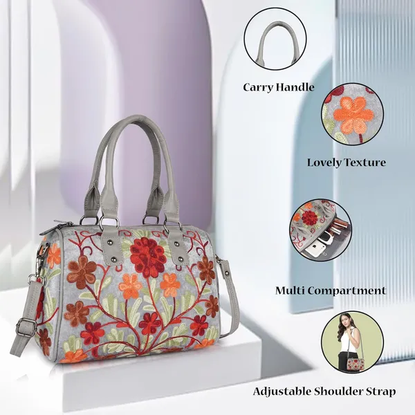 Grey_Floral_Embroidered_Shoulder_Handbag,_Faux_Leather_Handles,_Botanical_Pattern_For_Women