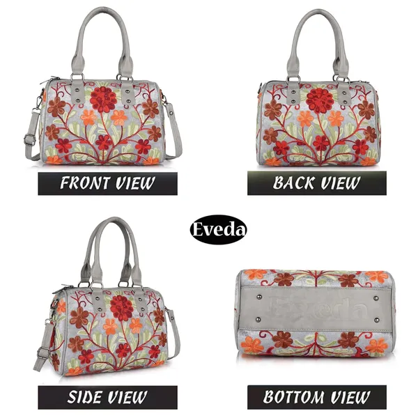 Grey_Floral_Embroidered_Shoulder_Handbag,_Faux_Leather_Handles,_Botanical_Pattern_For_Women