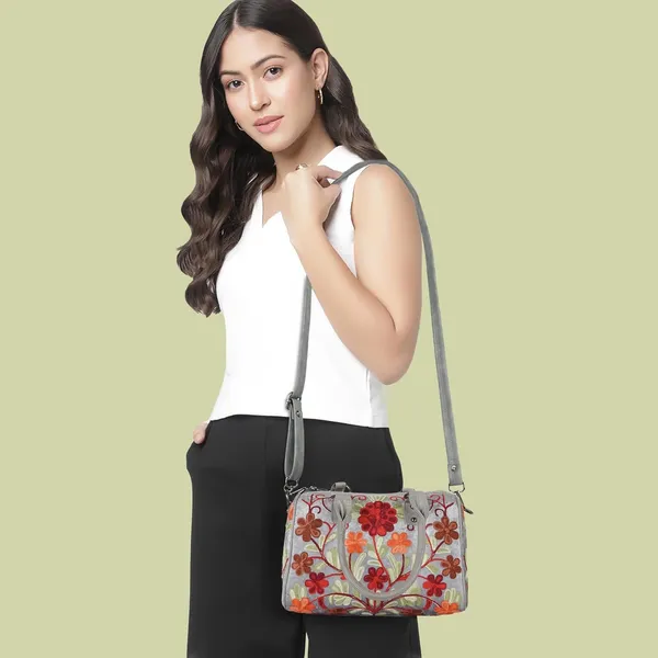 Grey_Floral_Embroidered_Shoulder_Handbag,_Faux_Leather_Handles,_Botanical_Pattern_For_Women