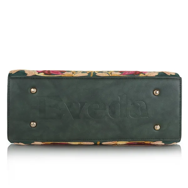 Bottle_Green_Leather_Gorgeous_Embroidery_Stylish_Design_Shoulder_Crossbody_Hobo_Handbag_For_Women