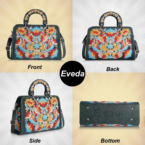 Green_Leather_Classy_Gorgeous_Embroidered_Stylish_Design_Crossbody_Shoulder_Handbag_With_Embroidered_Handle_For_Women