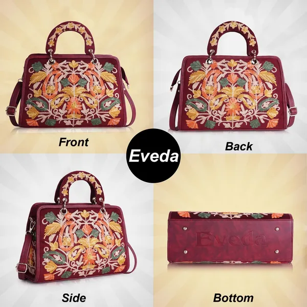 Maroon___Leather_Classy_Gorgeous_Embroidered_Stylish_Design_Crossbody_Shoulder_Handbag_With_Embroidered_Handle_For_Women