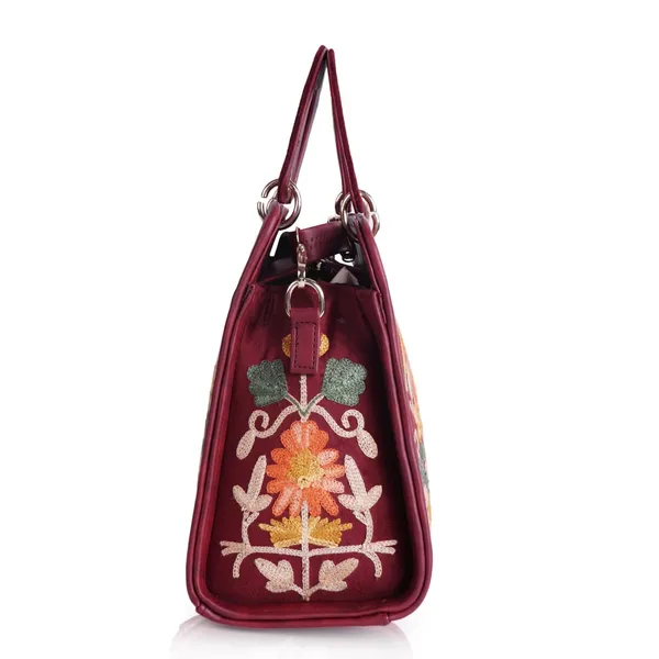 Maroon___Leather_Classy_Gorgeous_Embroidered_Stylish_Design_Crossbody_Shoulder_Handbag_With_Embroidered_Handle_For_Women