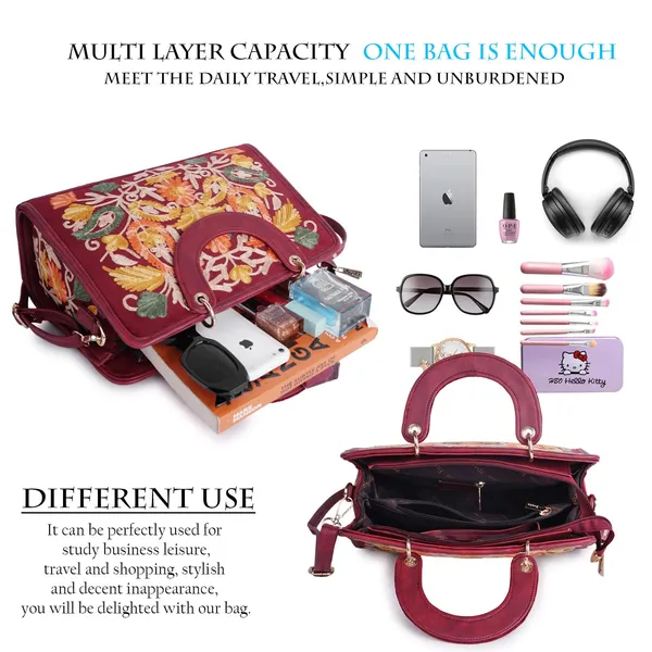Maroon___Leather_Classy_Gorgeous_Embroidered_Stylish_Design_Crossbody_Shoulder_Handbag_With_Embroidered_Handle_For_Women