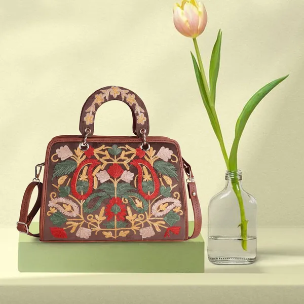 Tan___Leather_Classy_Gorgeous_Embroidered_Stylish_Design_Crossbody_Shoulder_Handbag_With_Embroidered_Handle_For_Women
