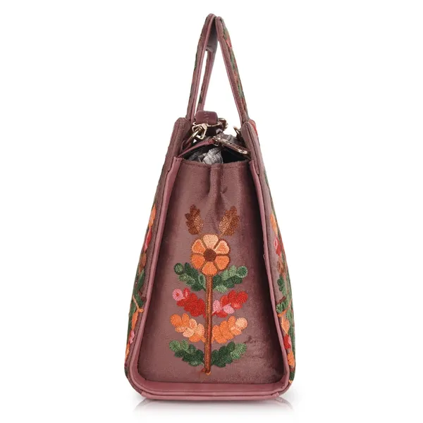Pink_Welvet_Design_Gorgeous_Embroidery_Stylish_Design_Shoulder_Crossbody_Hobo_Handbag_For_Women